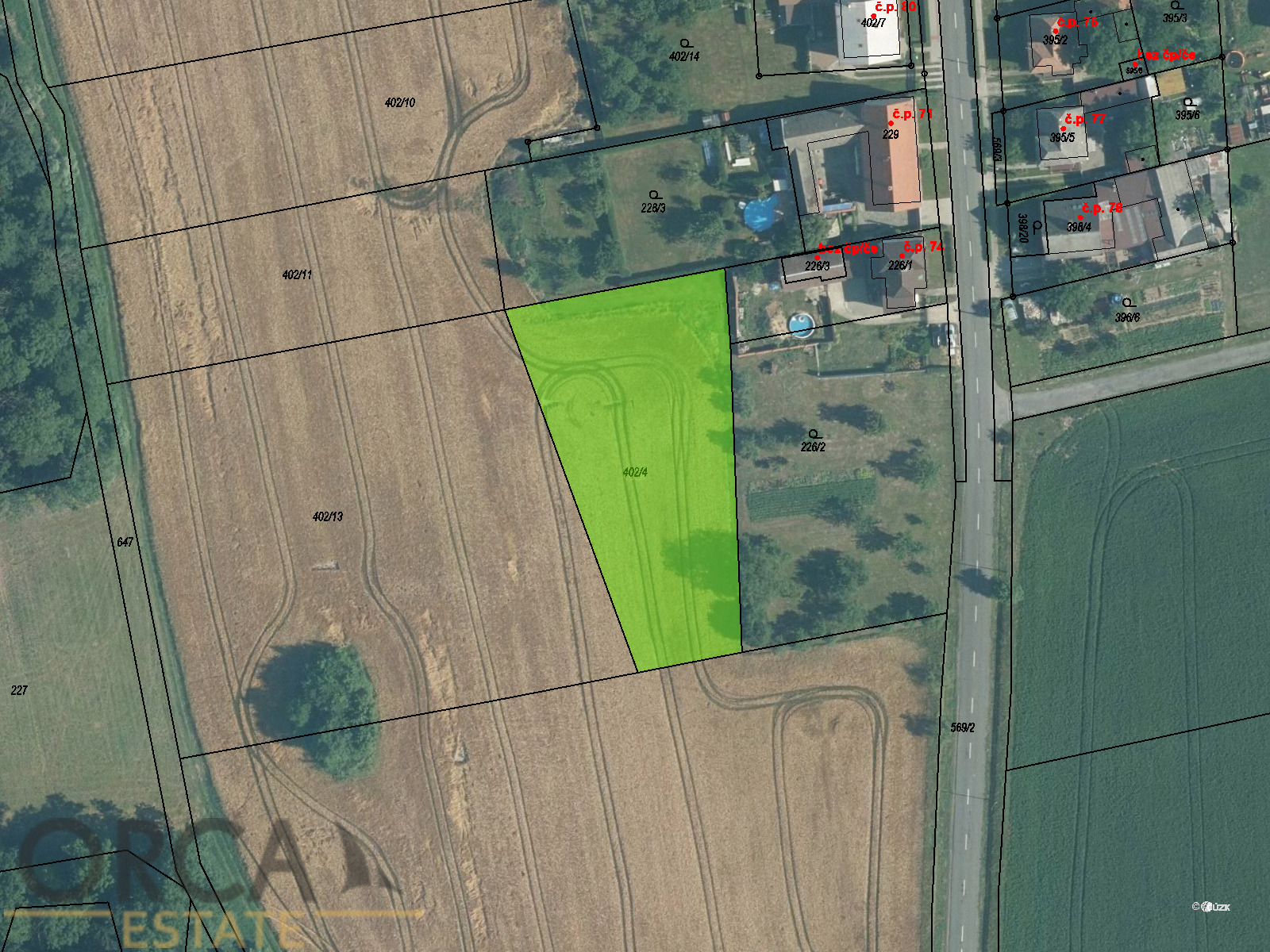 Prodej pozemku, Zemědělská půda, 2416 m<sup>2</sup>